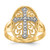 14k Yellow & White Gold Diamond Filigree Cross Ring K5120