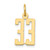 14k Small Elongated Number 33 Charm LES33
