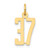 14k Small Elongated Number 37 Charm LES37