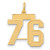 14k Medium Satin Number 76 Charm LSM76