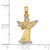 14k w/ White Rhodium 3-D Angel Playing Flute Charm K9350