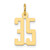 14k Small Elongated Number 35 Charm LES35