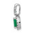 14k White Gold Halo Diamond and Oval Emerald Halo Pendant PM5260-EM-020-WA