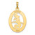 14K Chinese Love Symbol In Engraved Oval Frame Charm K7305