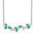 14k White Gold Emerald and Diamond 18in. Floral Bar Necklace PM7254-EM-038-WA