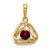 14k Garnet Triangle Pendant PM7395-GA-Y