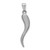 14k White Gold Solid D/C Italian Horn Charm M2710