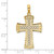 14K D/C  W/Satin Edge Lattice Cross Charm K8576
