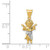 14k with Rhodium D/C Polished Baby Jesus Pendant K5583
