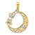 14k & White Rhodium D/C Heart, Star & Moon Pendant M2961