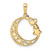 14k & White Rhodium D/C Heart, Star & Moon Pendant M2961