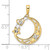 14k & White Rhodium D/C Heart, Star & Moon Pendant M2961