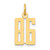 14k Small Elongated Number 86 Charm LES86