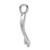 14K White Gold 3-D Polished Whale Tail Charm K7729W