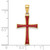 14K Red Enameled Cross Charm K8623