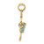14K 2-D Aqua Enameled Beach Bucket w/Moveable Shovel Charm K6767