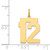 14k Medium Polished Number 12 Charm LM12