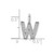 14K White Gold Diamond Letter W Initial Pendant PM8367W-009-WA