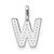 14K White Gold Diamond Letter W Initial Pendant PM8367W-009-WA