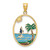 14K Enamel Dolphin Jumping In Beach Scene Charm K6874