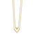 14k Satin/Polished Diamond Double Triangle 2strand 18in Necklace PM6864-003-YA