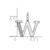 14K White Gold Diamond Lower Case Letter W Initial Pendant PM8366W-002-WA