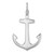 14K White Gold 3-D Polished Large Anchor Charm K7877W