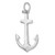 14K White Gold 3-D Polished Large Anchor Charm K7877W
