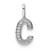 14K White Gold Diamond Letter C Initial Pendant PM8367C-005-WA
