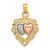 14k Yellow and Rose Gold w/White Rhodium Textured Hearts Charm K8983