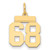 14k Small Polished Number 68 Charm LS68
