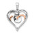 14k White and Rose Gold White and Black Diamond Hearts Pendant PM4900-010-WRA