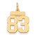14k Small Polished Number 83 Charm LS83