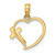 14K Enamel Cross and Heart Charm K7069