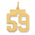 14k Medium Satin Number 59 Charm LSM59