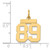 14k Small Polished Number 89 Charm LS89