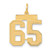 14k Medium Satin Number 65 Charm LSM65