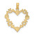 14K Cut-Out Floral Heart Charm K7107