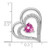 14k White Gold Created Pink Sapphire/Diamond Heart Chain Slide PM7024-CPS-001-WA