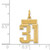14k Small Satin Number 31 Charm LSS31
