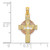14K Two-Tone Cut-Out Dove On Cross Charm K9053
