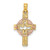 14K Two-Tone Cut-Out Dove On Cross Charm K9053