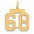 14k Medium Satin Number 68 Charm LSM68