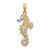 14K with White Rhodium 3-D Seahorse Charm K9007
