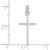 14K White Gold 3-D and Polished Stick Cross Charm K8404W