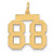 14k Medium Satin Number 88 Charm LSM88