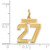 14k Small Satin Number 27 Charm LSS27