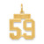 14k Small Satin Number 59 Charm LSS59