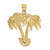 14K 2-D Double Palm Trees Charm K8010