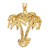 14K 2-D Double Palm Trees Charm K8010